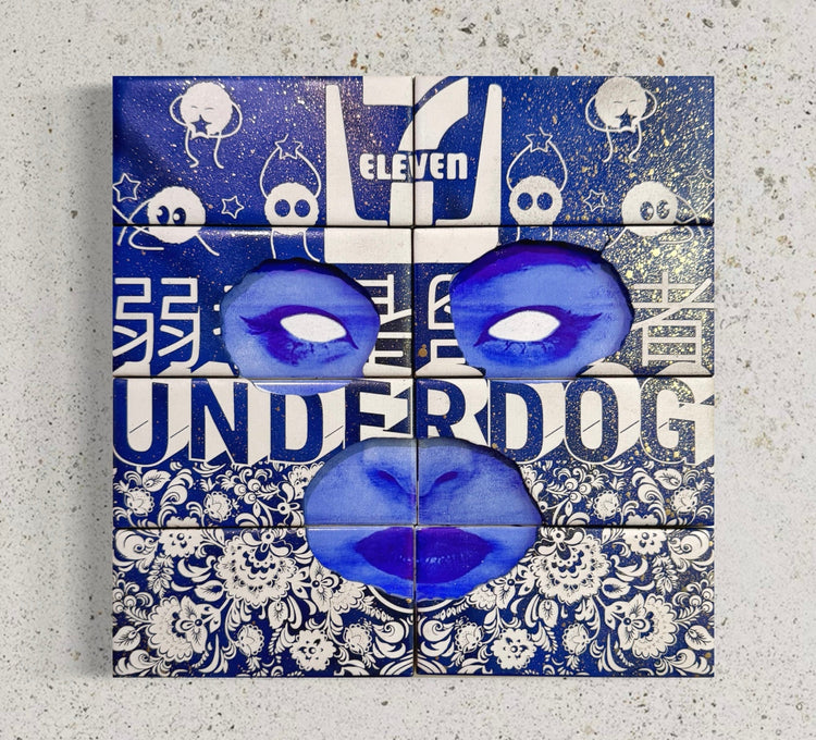 Underdog — original engraved tile artwork by Kelly Towles