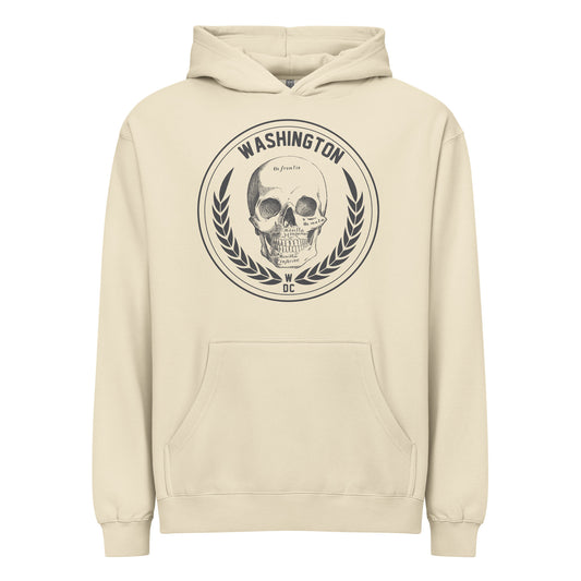 Skull Box Hoodie in Bone — front view