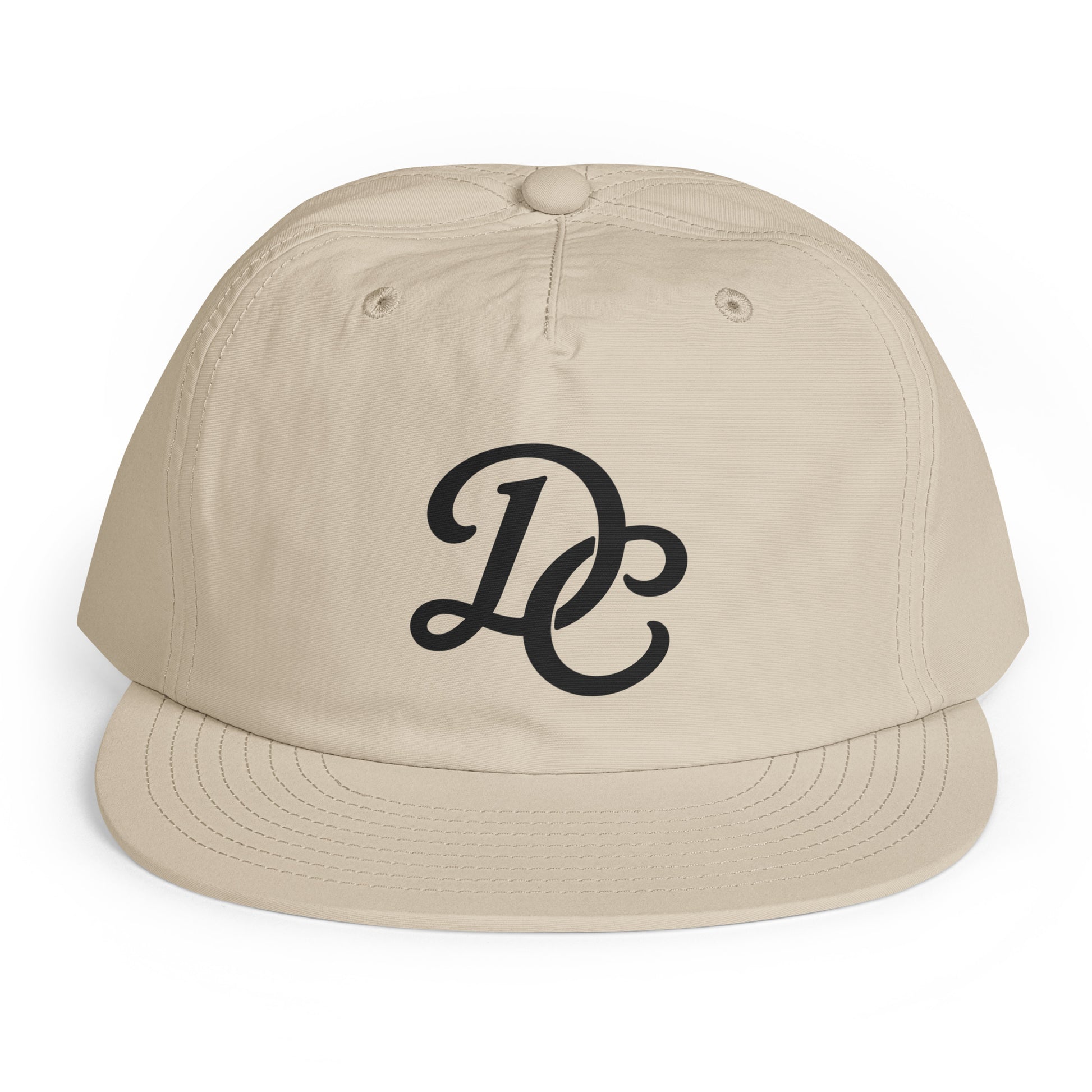 Ecru DC Surf Cap, front view, featuring Kelly Towles Washington, DC artwork.