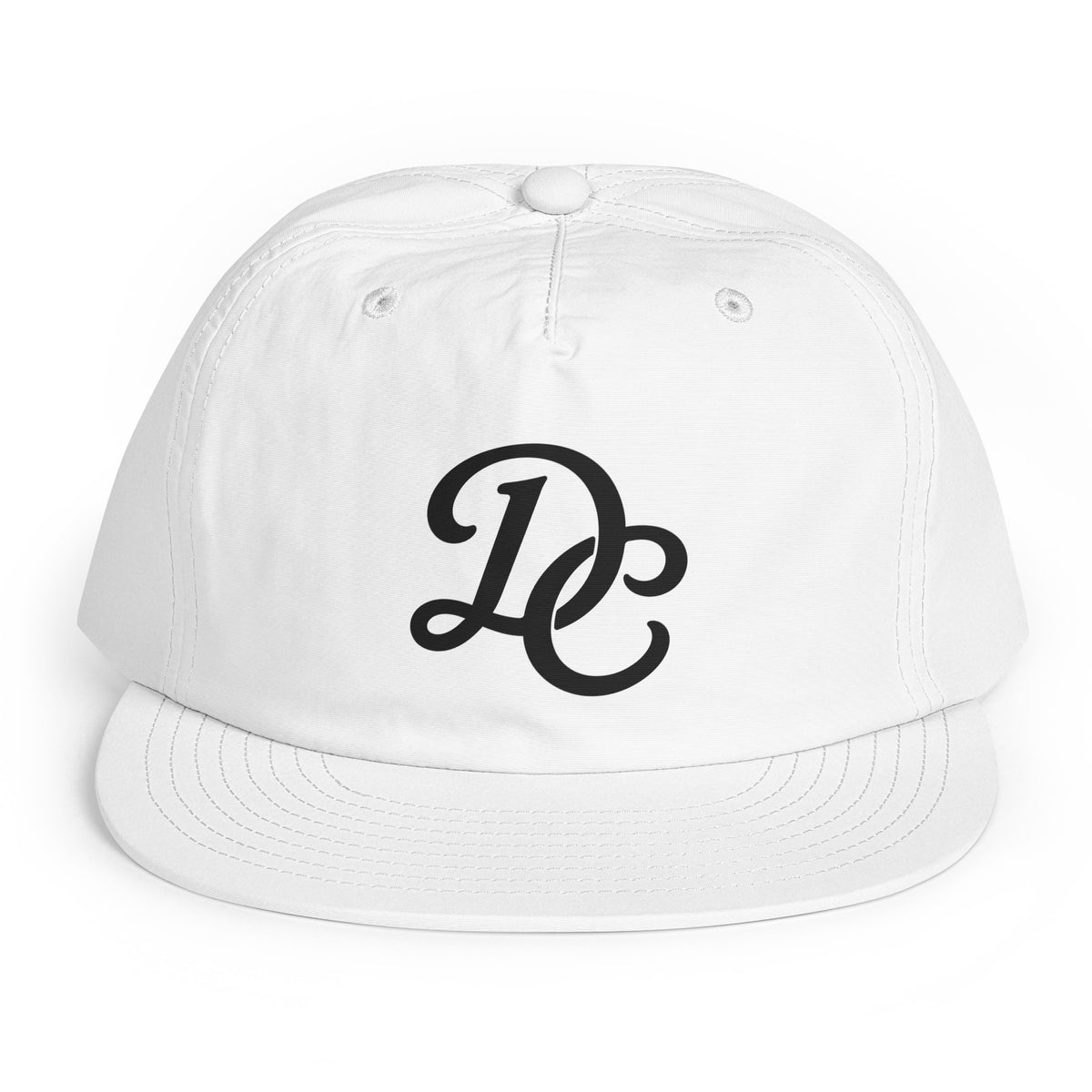 White DC Surf Cap, front view, featuring Kelly Towles Washington, DC artwork.