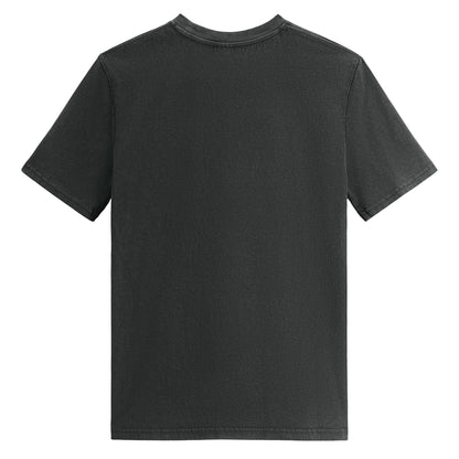 DC Baller Vintage Tee in garment-dyed black, back view.