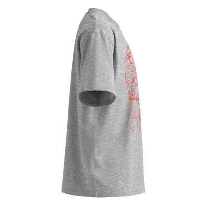 Mask Oversized Tee in Heather Grey — right-side view