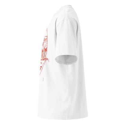 Mask Oversized Tee in white — left-side view
