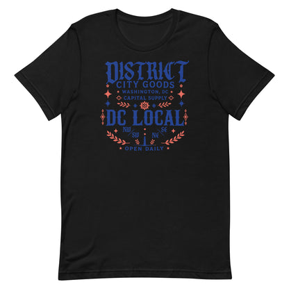 District Local Tee featuring Kelly Towles Washington, DC artwork — product detail view.