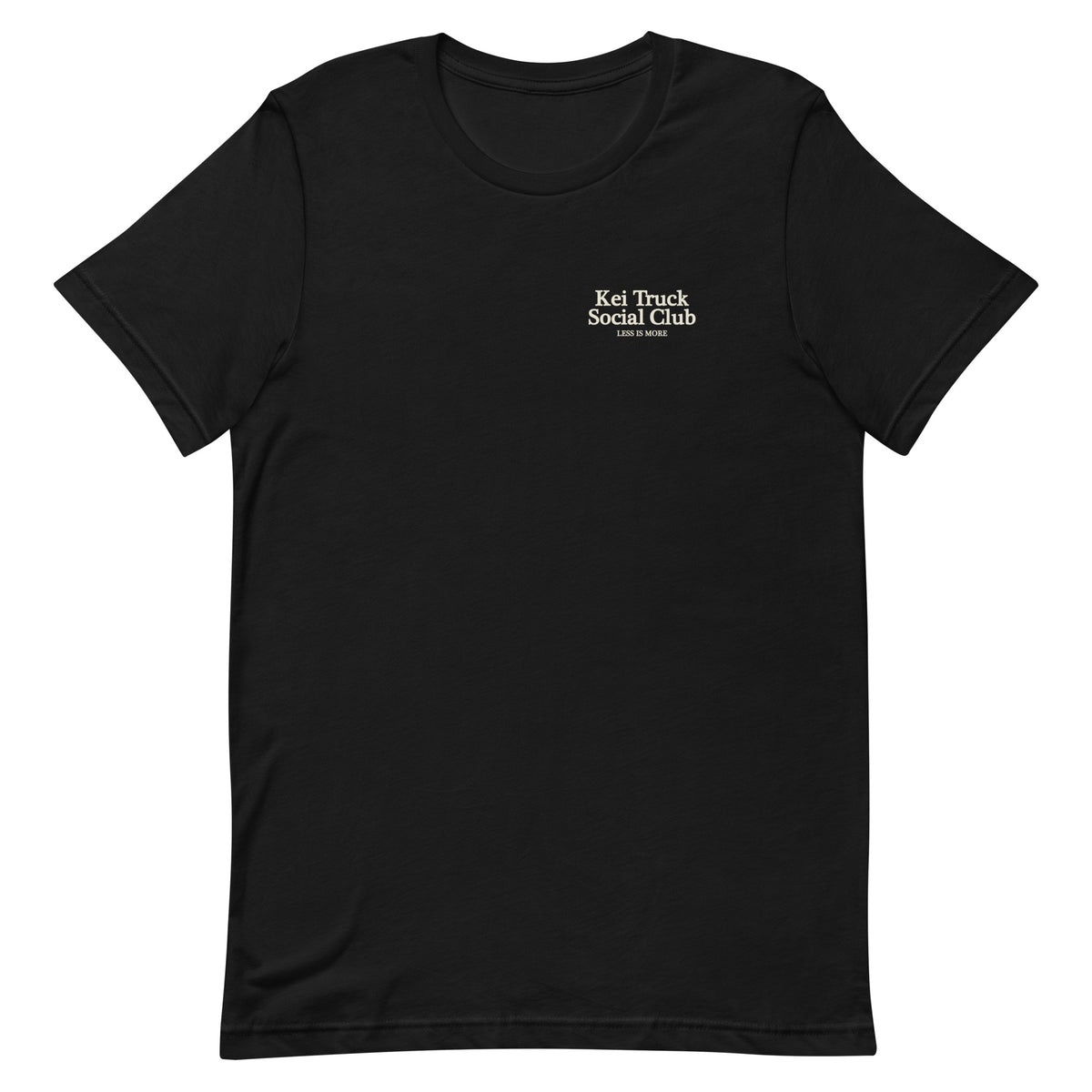 Black Kei Truck Social Club Tee, front view.