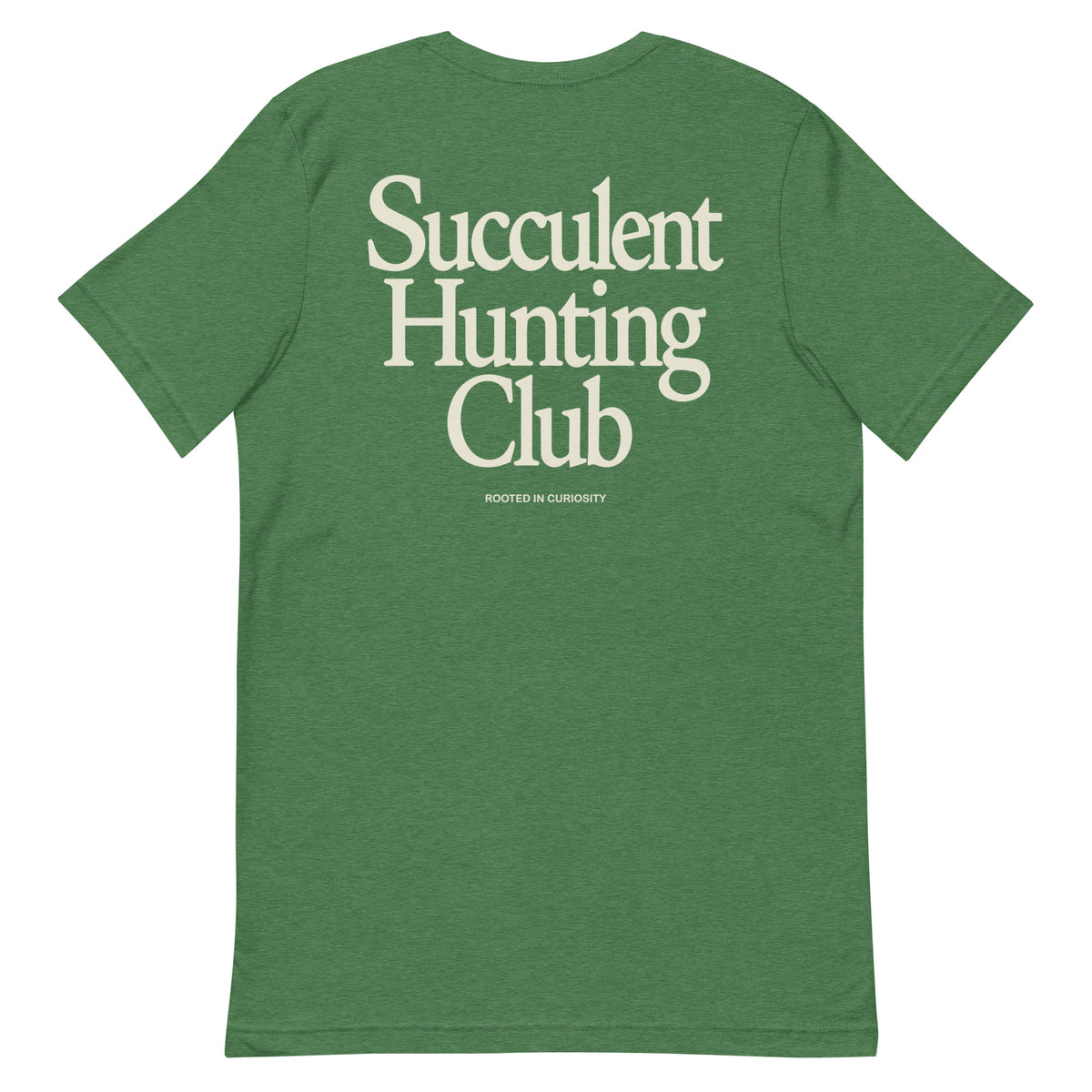 Succulents Tee in Heather Grass Green — back view