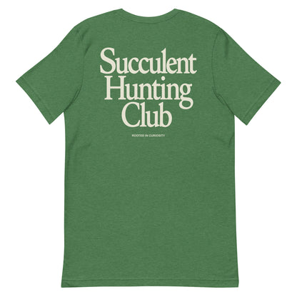 Succulents Tee in Heather Grass Green — back view