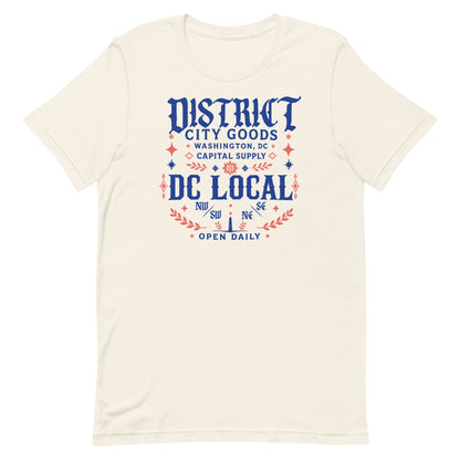 District Local Tee featuring Kelly Towles Washington, DC artwork — product view.